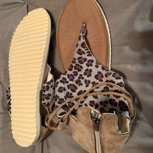 Animal print sandals. Never worn